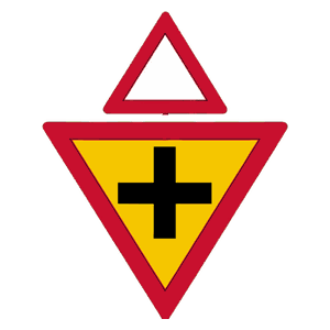Stop or yield sign ahead road sign