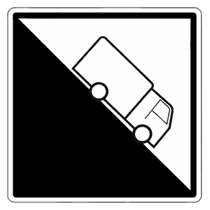 Steep hill plate road sign