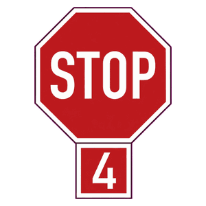 4-way stop road sign