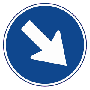 Keep right road sign