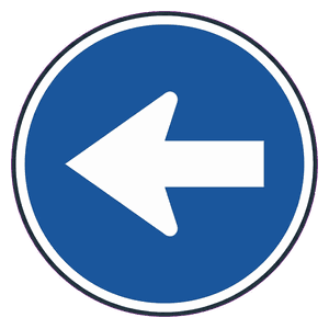 Proceed left only road sign