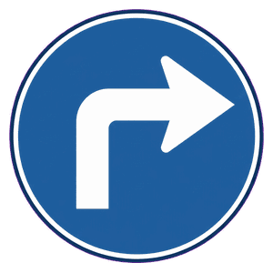 Turn right road sign