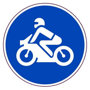 Motorcycles only road sign
