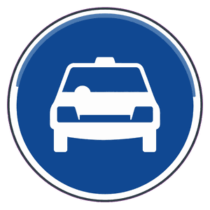 Taxis only road sign