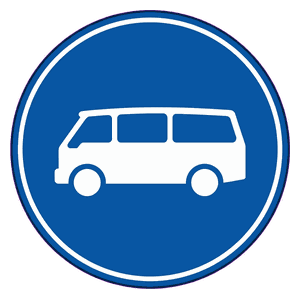 Minibuses only road sign