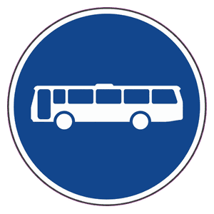 Buses only road sign