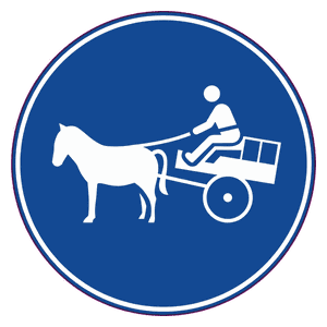 Animal-drawn vehicles only road sign