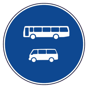 Buses and minibuses only road sign