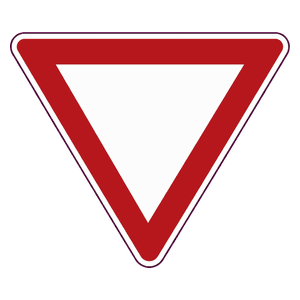 Yield (give way) road sign
