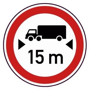 Length limit 15 m road sign
