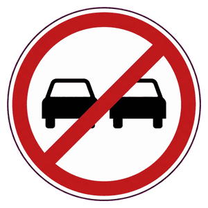 No overtaking road sign