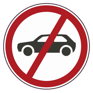 No motor cars road sign