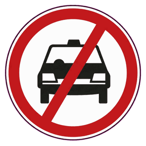 No taxis road sign