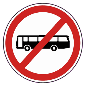 No buses road sign