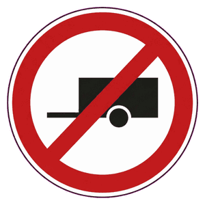 No towed vehicles road sign
