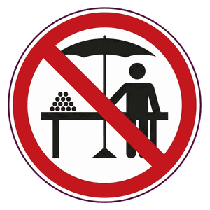 No hawkers road sign