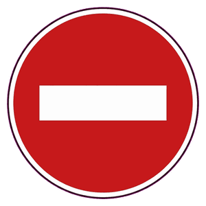 No entry road sign