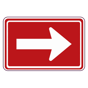 One-way (right) road sign