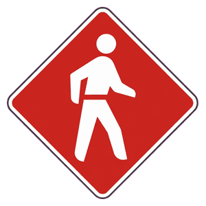 Pedestrian priority road sign