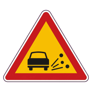 Loose stones road sign