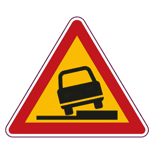 Surface step (right) road sign