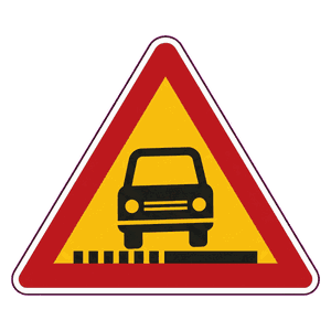 Soft shoulder road sign