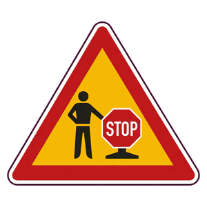Stop/go control ahead road sign
