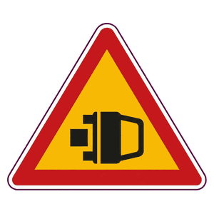 Accident ahead road sign