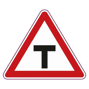 T-junction road sign