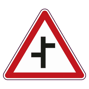 Staggered junctions (left-right) road sign