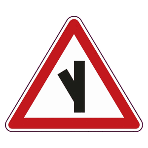 Sharp junction (half left) road sign