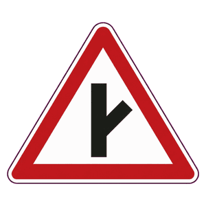 Sharp junction (half right) road sign