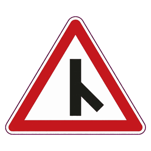 Sharp junction (right) road sign