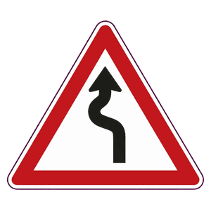 Winding road (left-right) road sign