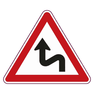 Combined curves (left-right) road sign