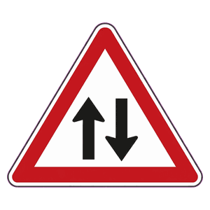 Two-way traffic road sign