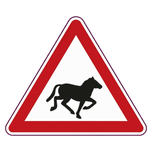Farm animals (horses) road sign