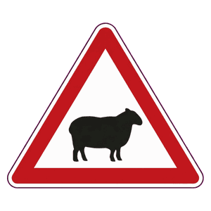 Farm animals (sheep) road sign
