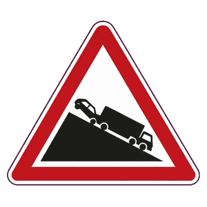 Slow-moving heavy vehicle road sign