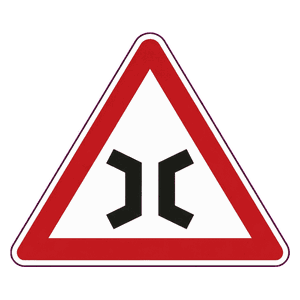 Narrow bridge road sign