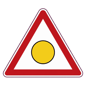 Emergency flashing light road sign