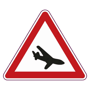 Low-flying aircraft road sign