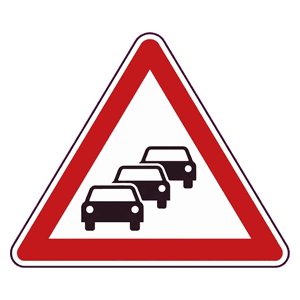 Congestion ahead road sign