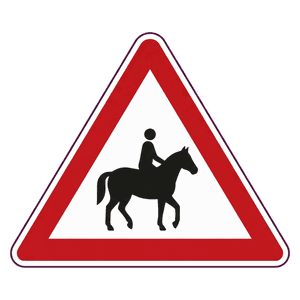 Horse and rider road sign