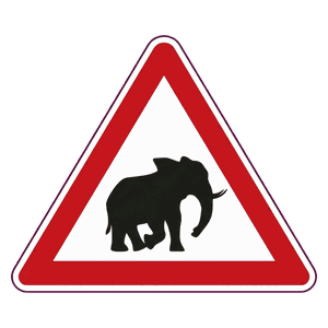 Elephants road sign