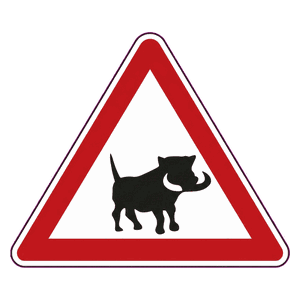 Warthogs road sign