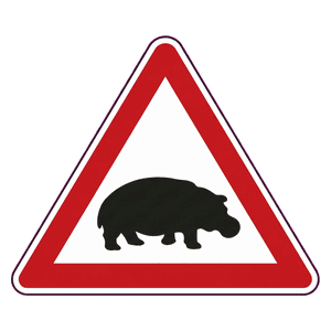 Hippos road sign
