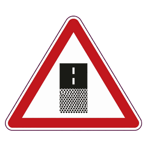 Gravel road ends road sign